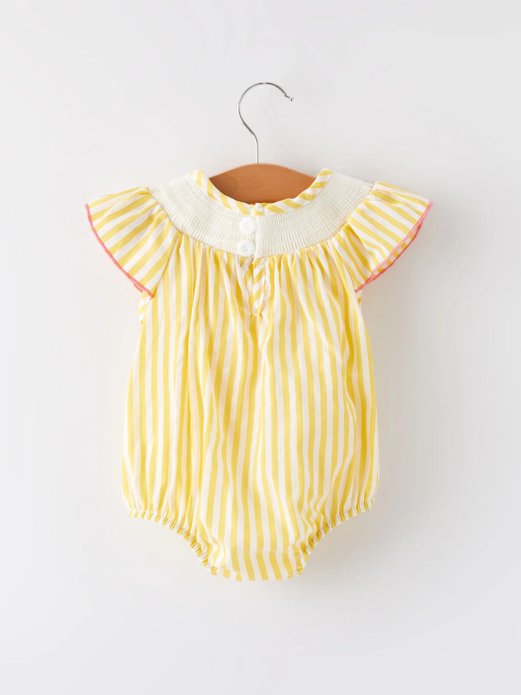 Spring & Summer Chick Floral Embroidery Smocked Romper for Girls
