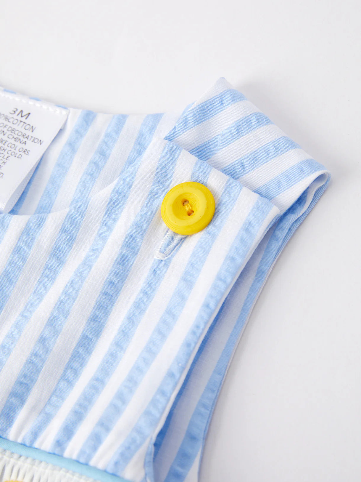 Spring & Summer Chicken Embroidery Blue Boy Romper