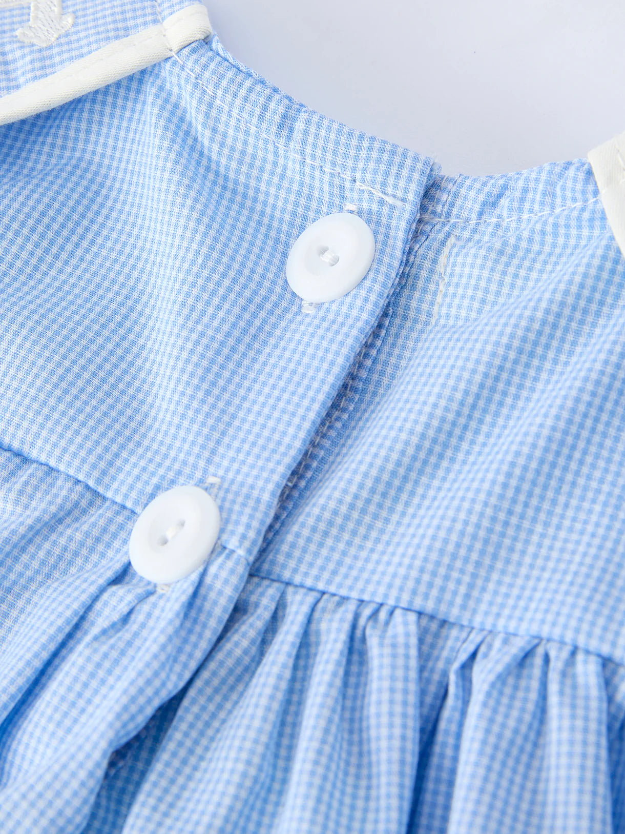 Blue Petal Peter Pan Collar Christening Bloomer Set for Baby Girls