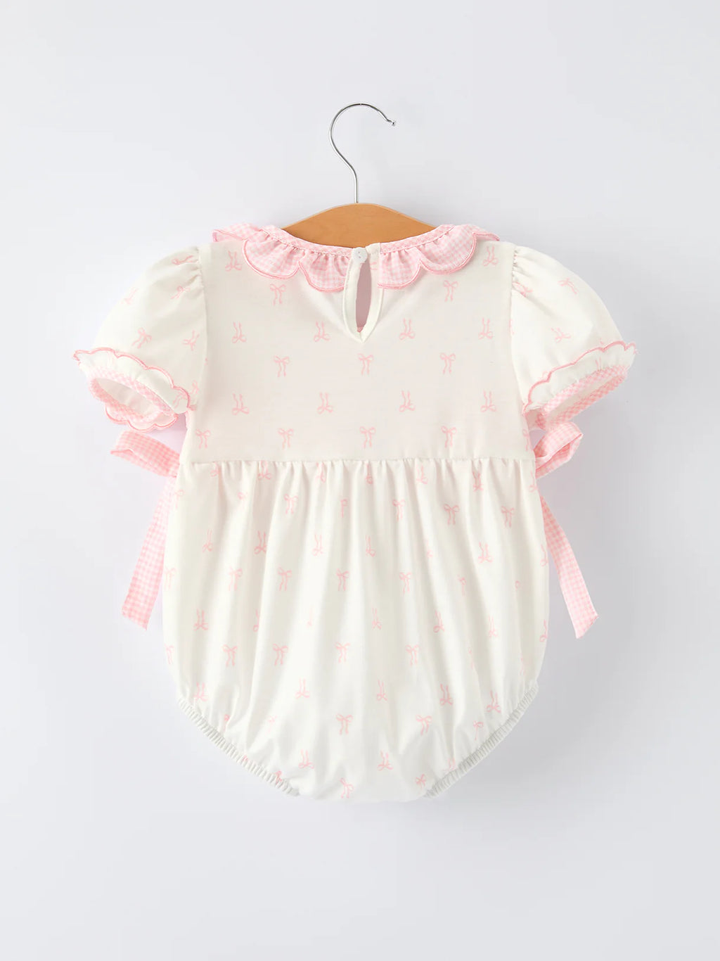 “MAMA’S MINI” Smocked Bow Ruffle Romper