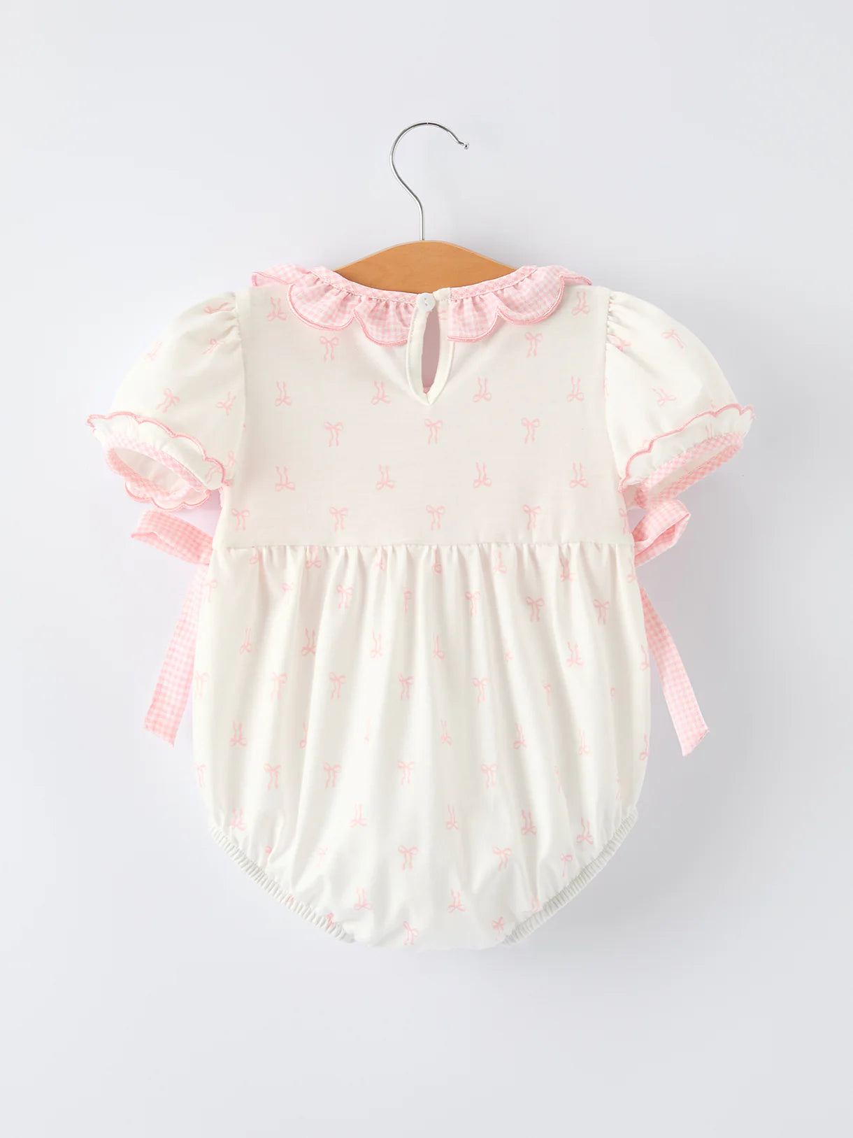 “MAMA’S MINI” Smocked Bow Ruffle Romper