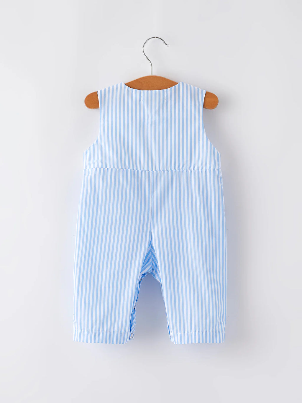 “I ❤ MOMMY” Embroidered Smocked Striped Baby Boys Romper