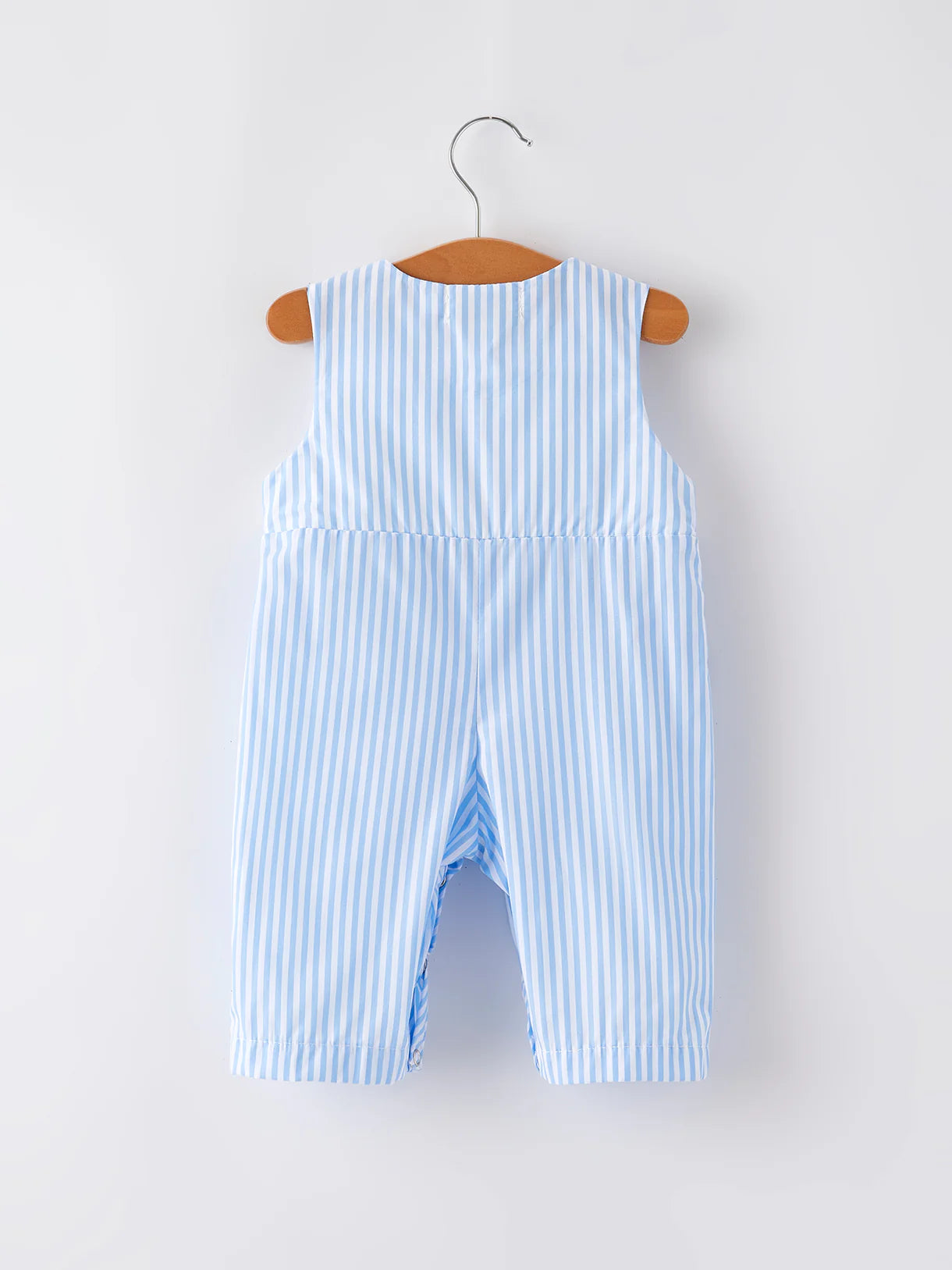 “I ❤ MOMMY” Embroidered Smocked Striped Baby Boys Romper