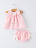 Pink Smocked Church Christening Bishop Bloomer Set for Baby Girls