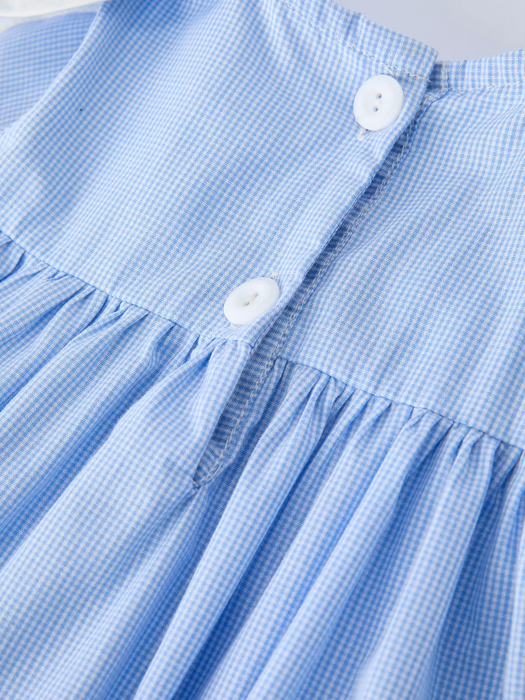 Blue Petal Peter Pan Collar Bishop Christening Dress for Girls