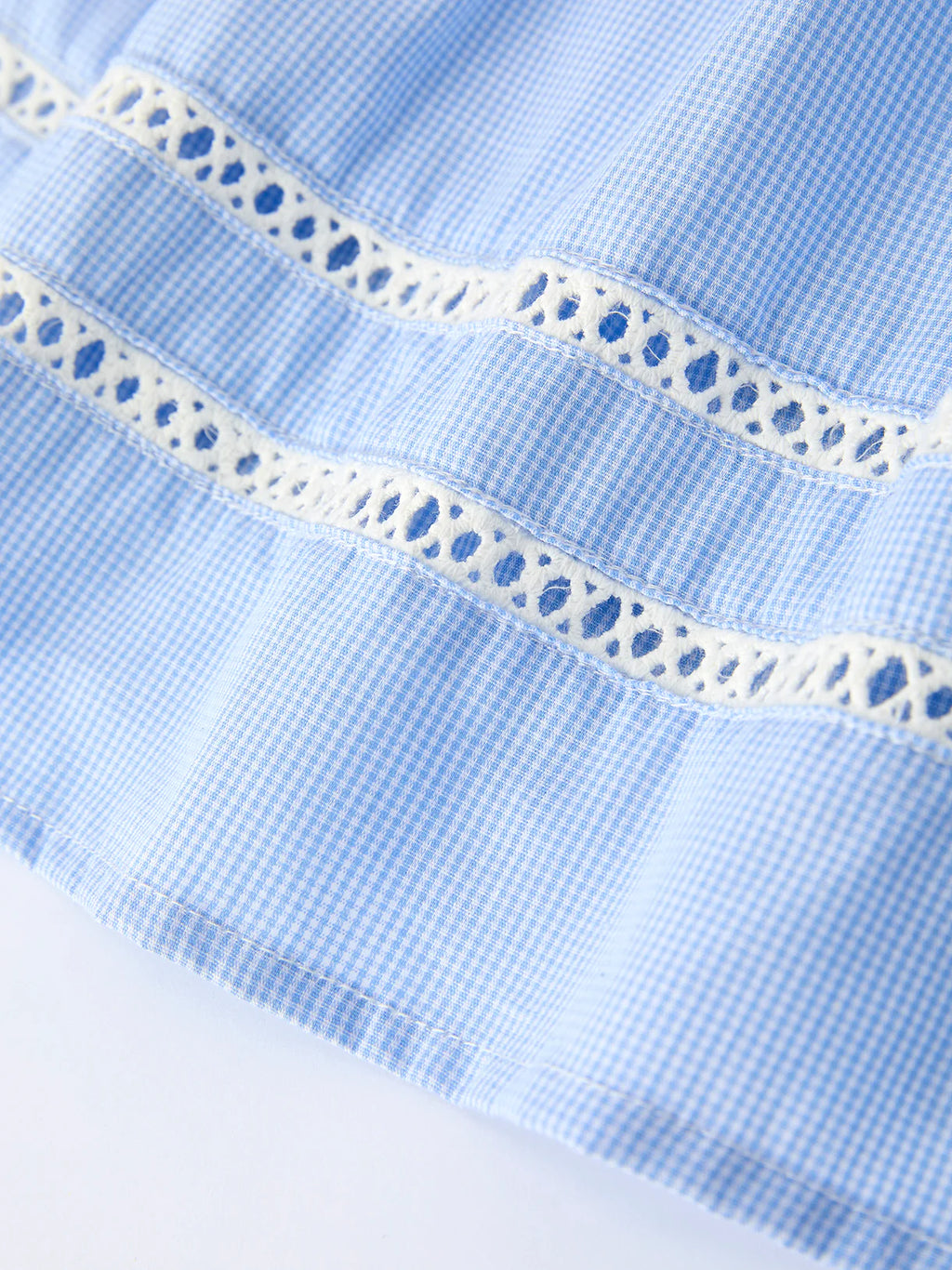 Blue Petal Peter Pan Collar Bishop Christening Dress for Girls