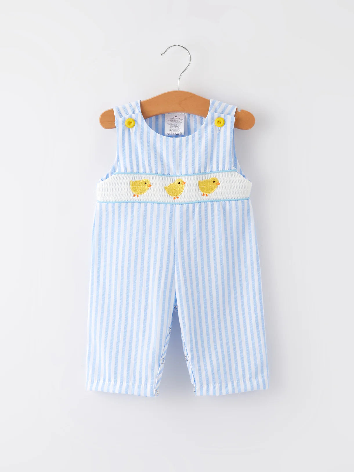Spring & Summer Chicken Embroidery Blue Boy Romper