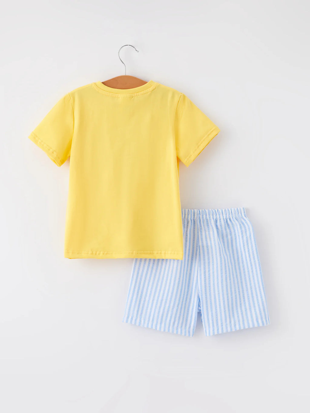 Spring & Summer Embroidered Chicken Short Sleeve and Shorts Set for Boys