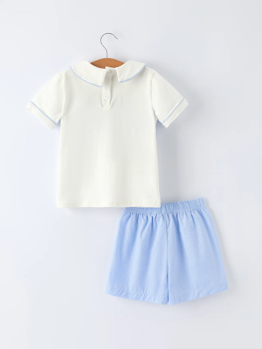 Blue Smocked Church Christening Bishop Set for Toddler Boys
