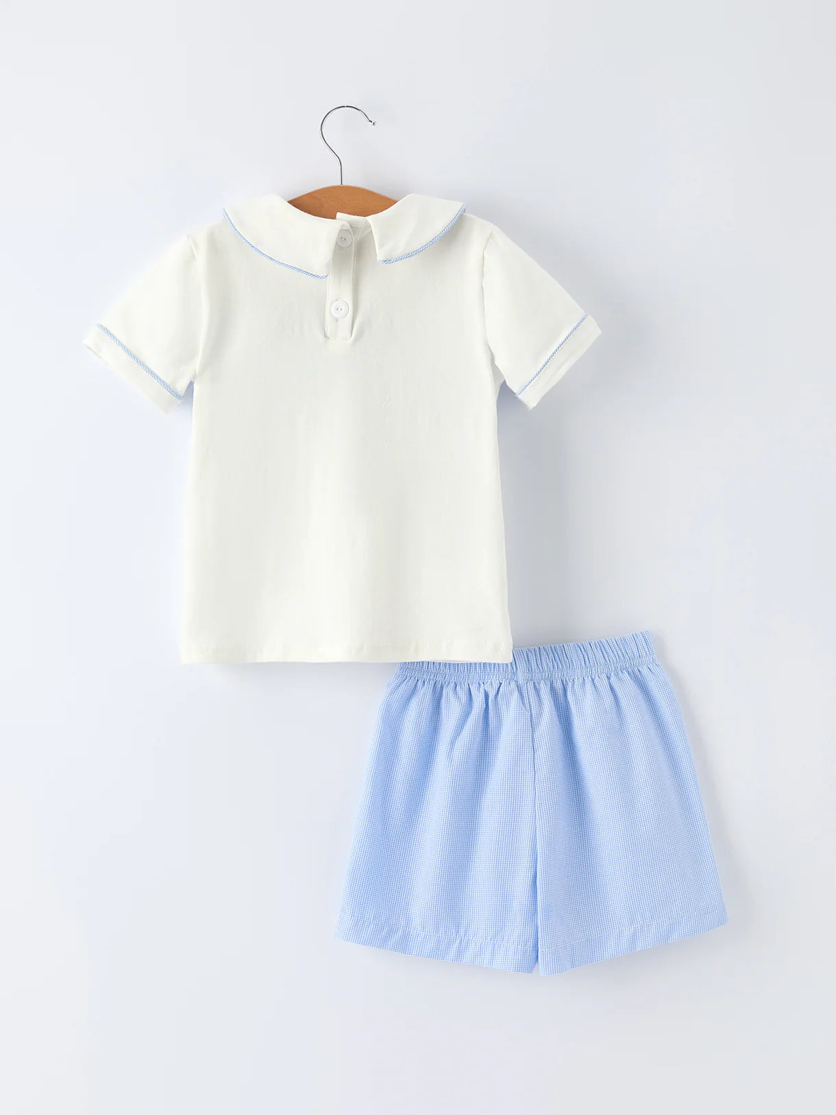 Blue Smocked Church Christening Bishop Set for Toddler Boys