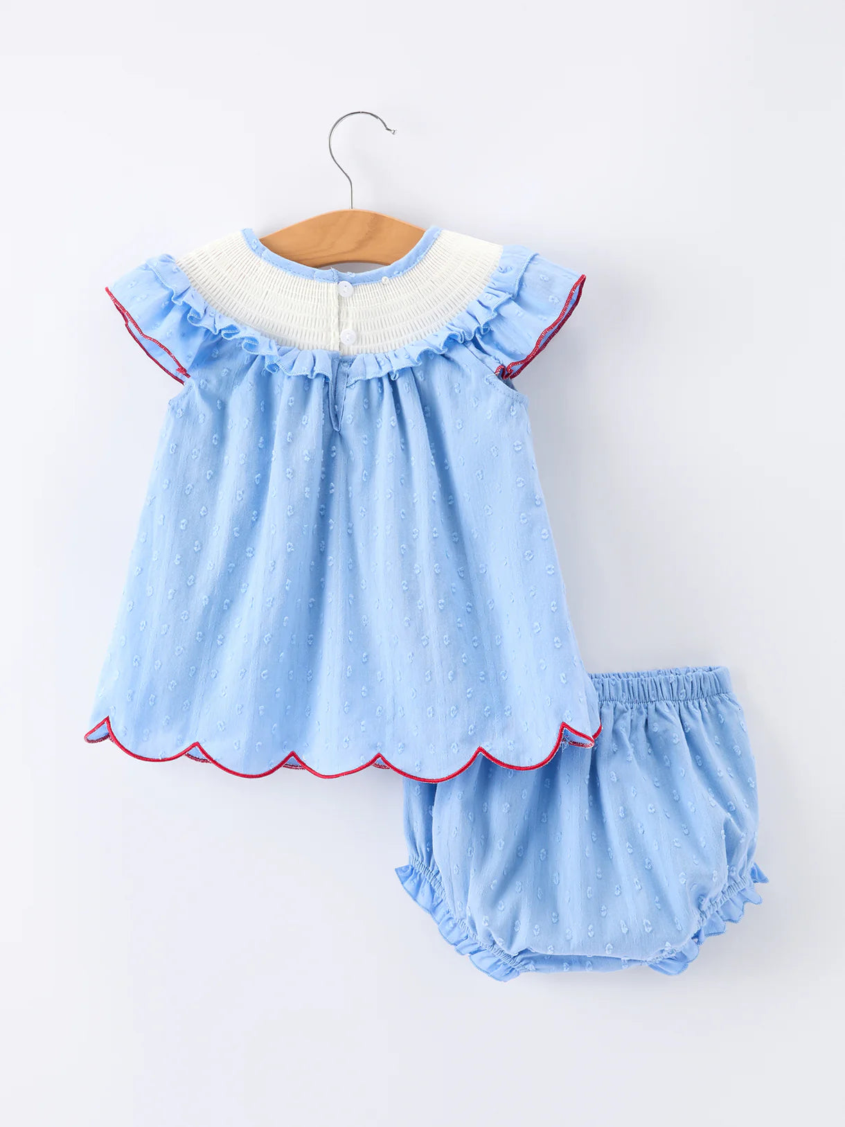 4th of July Flag Girls Bloomer Set with Ruffle Collar