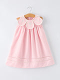 Pink Smocked Church Christening Bishop Dress for Girls