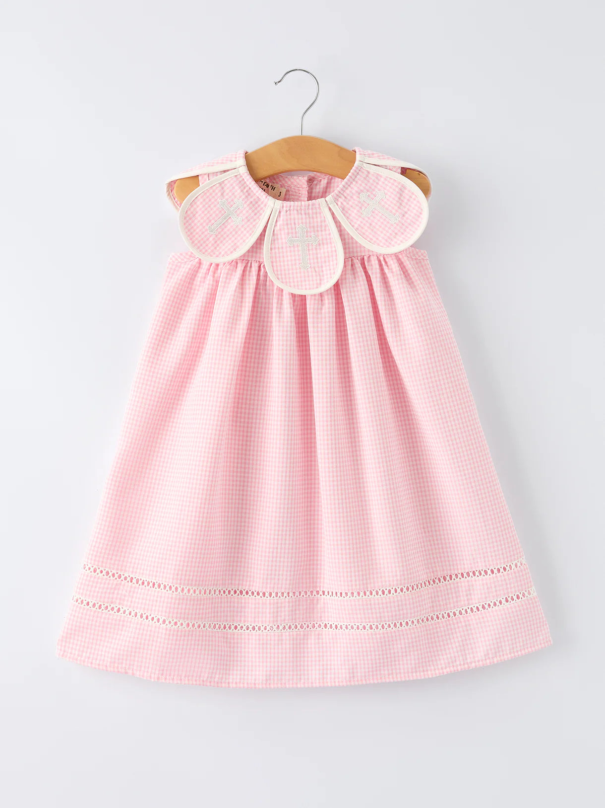 Pink Smocked Church Christening Bishop Dress for Girls