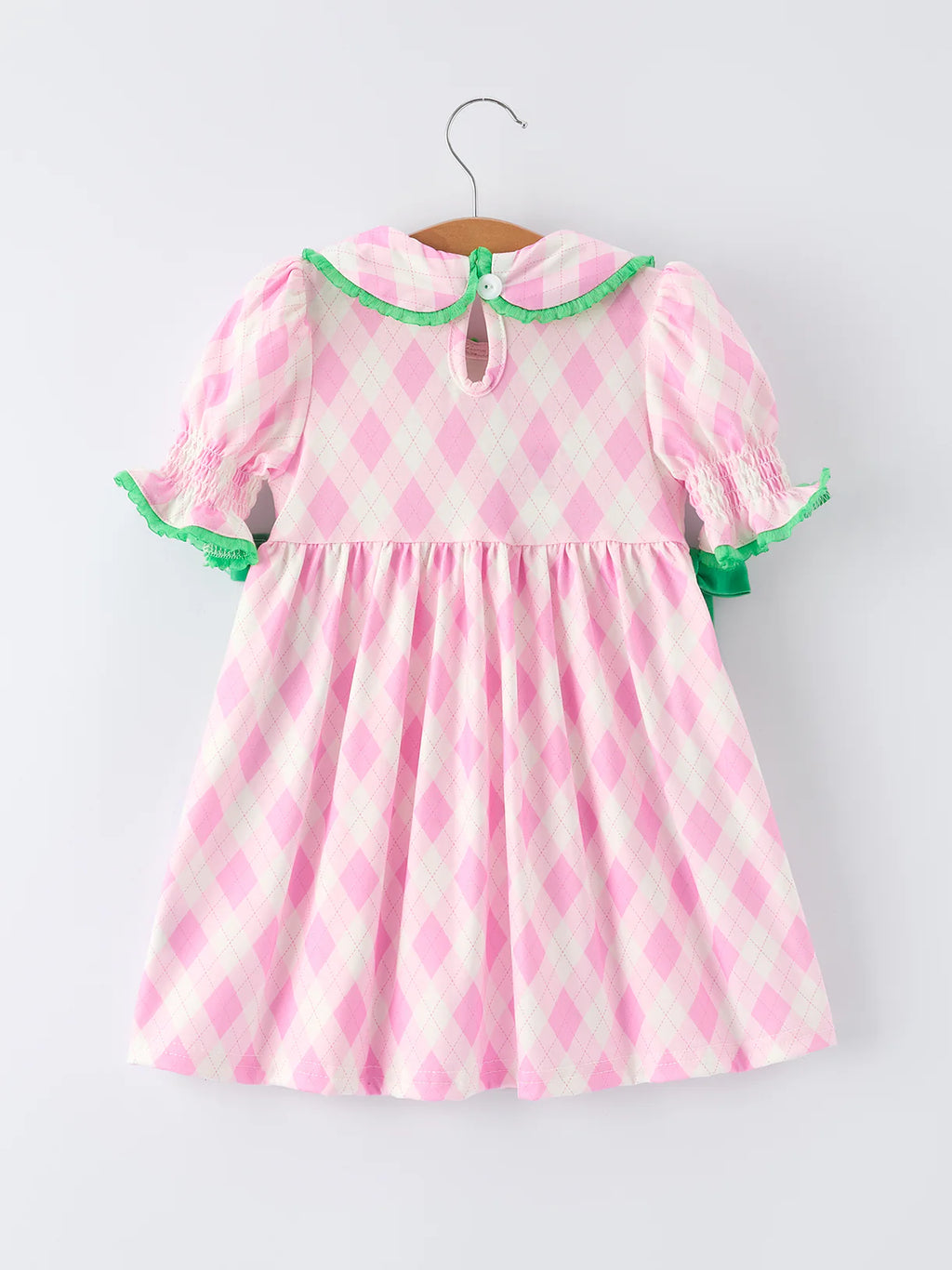 Spring Golf Embroidered Smocked Bow Dress for Girls