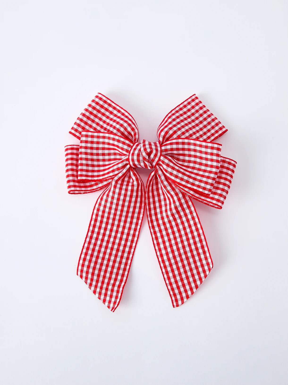 Red and white Plaid Girls Hairpin- 4 Inches