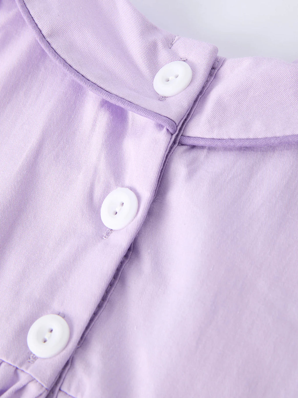 Floral Embroidered Girls Romper with Lavender Peter Pan Collar