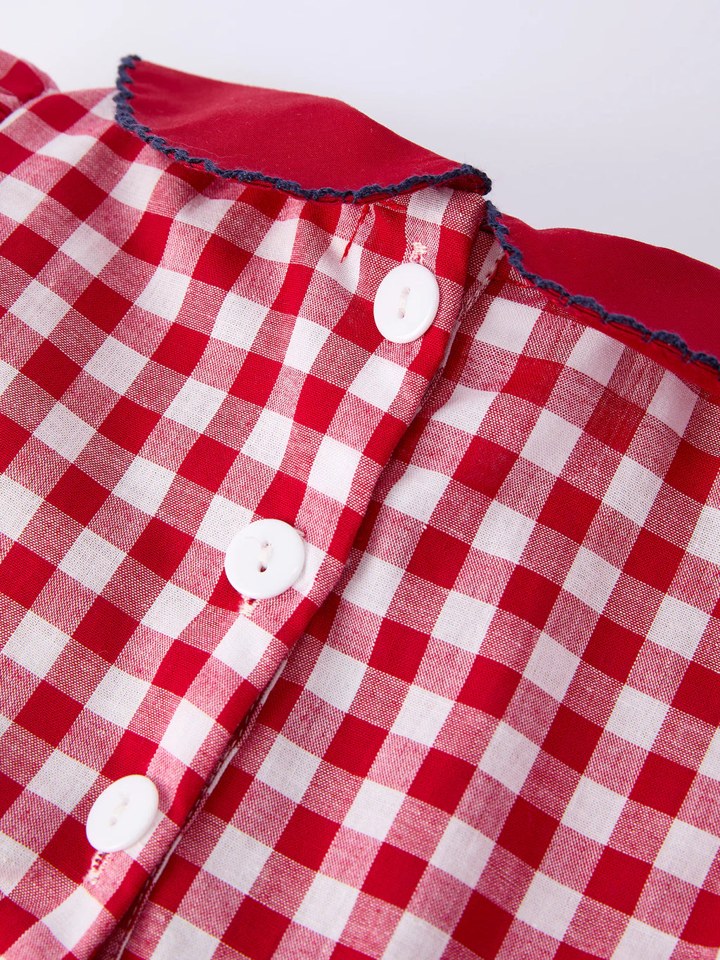 4th of July Flag Plaid Girls Peter Pan Collar Dress with Bow